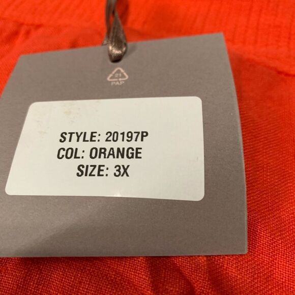 New Saiph Lab Womens Orange 100% Linen Shirt Plus Size 3X Top Made Italy - Picture 4 of 7